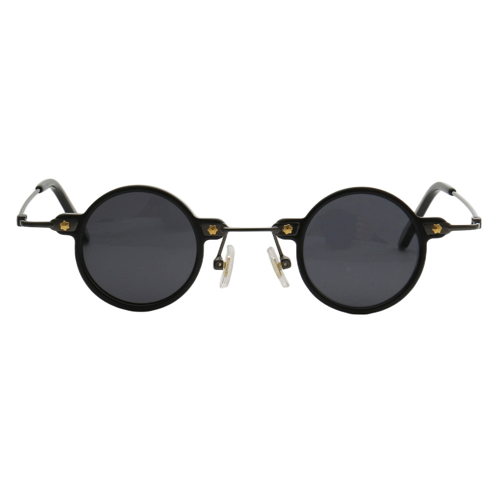 Hipster Small Sunglassess,Glasses for Square Face, Golden Frame, Blue  Lenses ｜Framesfashion